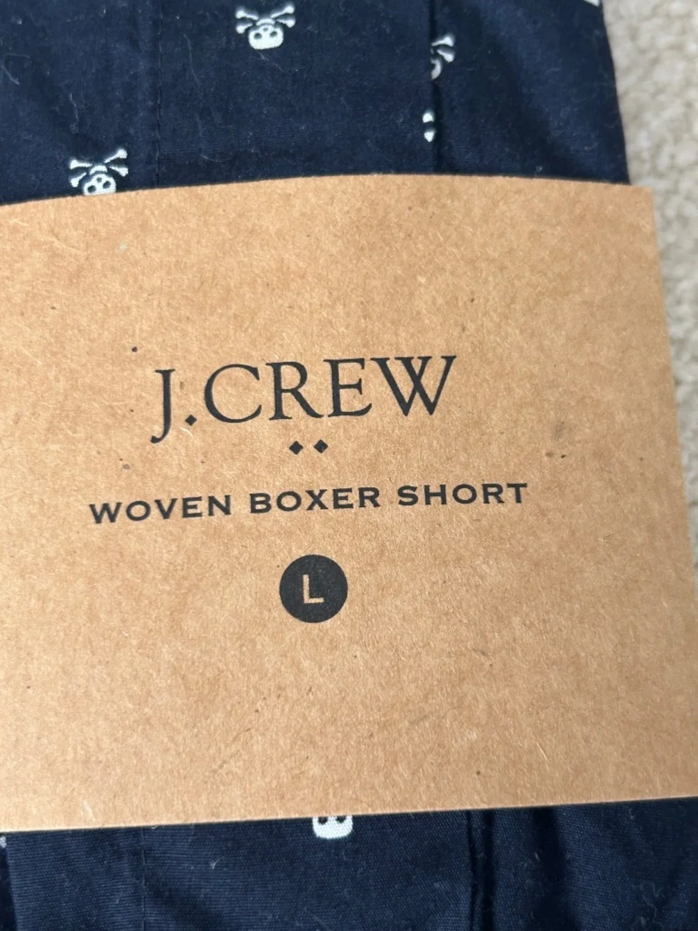 NWT J. Crew Skull and Crossbones boxers L